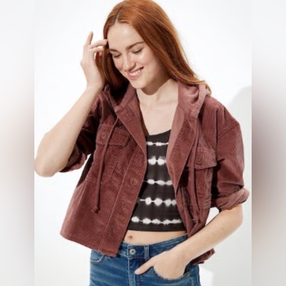 American Eagle Outfitters Jackets & Blazers - American Eagle Outfitters Women's Cropped Corduroy Jacket
